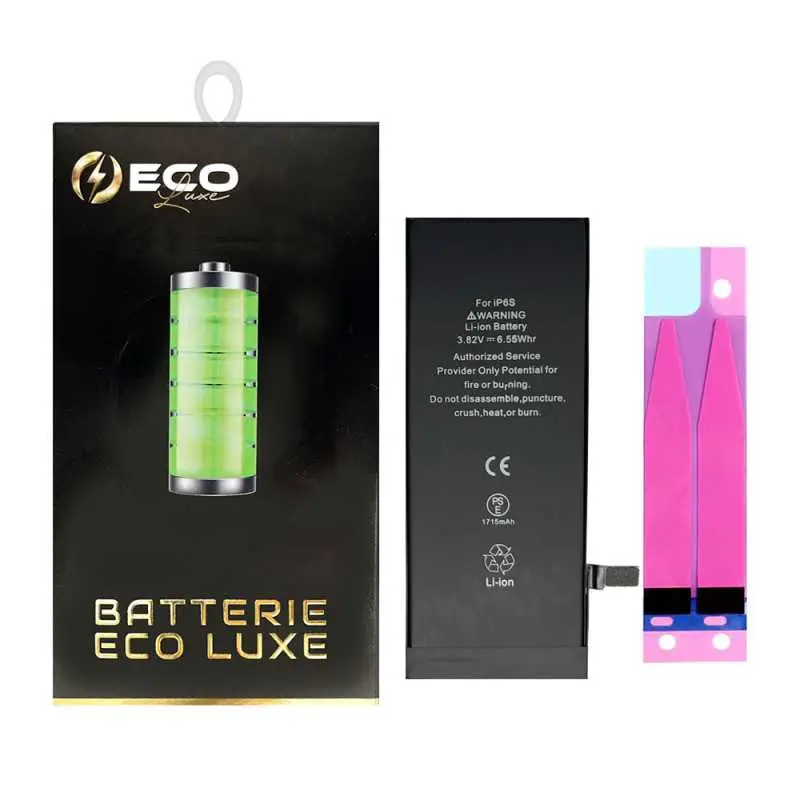 Batterie 616-00036/616-00033 1715mAh iPhone 6S 3.8V + Adhésifs - Puce Ti (ECO Luxe) Alternative d'origine