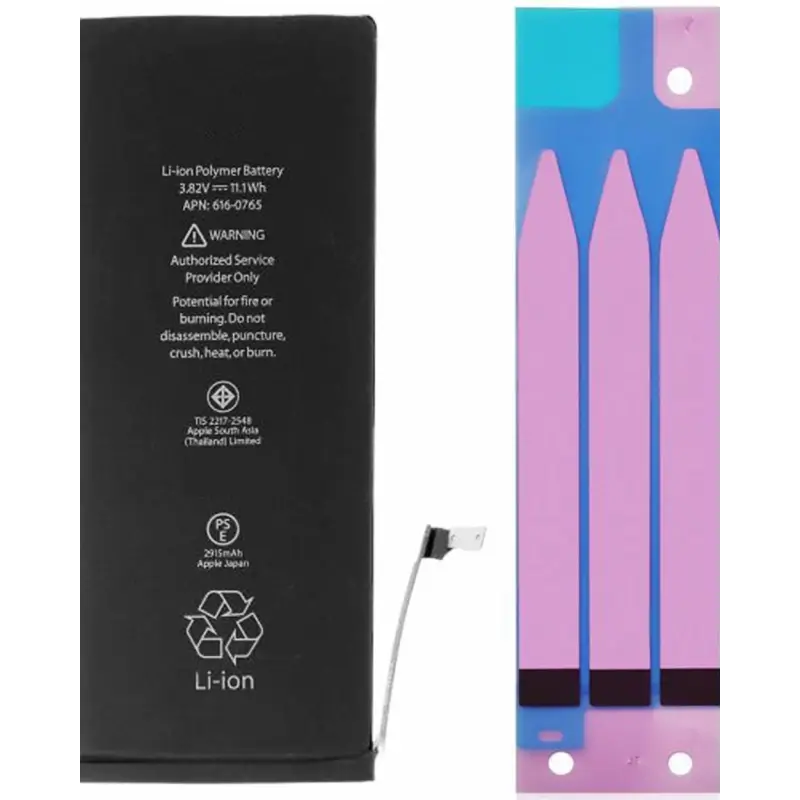 Batterie 616-00045/616-00042 2750mAh iPhone 6S Plus avec Adhésifs - Pure Cobalt (ECO Ti)