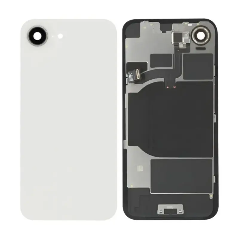 Vitre Arrière iPhone 16E Blanc Avec MagSafe (Origine Demonté) - Grade A